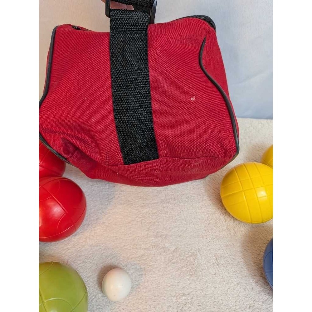 Franklin Bocce Ball Set Red Carry Bag 8 Balls + Pallino Included - Picture 9 of 14